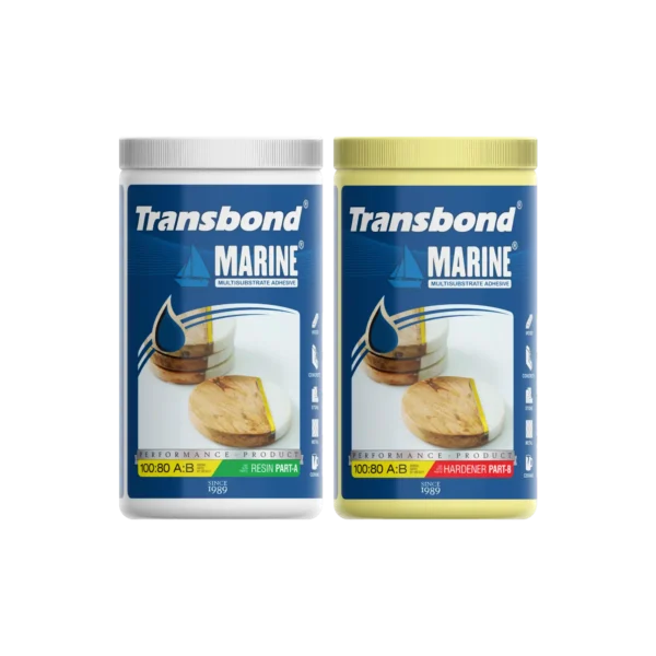 Transbond Marine epoxy adhesive resin and hardener pack designed for high-strength bonding across multiple substrates. This marine grade epoxy provides reliable adhesion for wood, stone, metal, ceramic, and concrete applications. Ideal for boat repair, construction joints, furniture assembly, and waterproof bonding where durability and chemical resistance are essential.