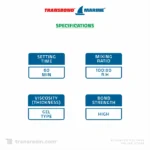 Transbond Marine Multisubstrate Epoxy Adhesive kit, 1kg Resin Part A and 800g Hardener Part B containers. Transbond Marine Multisubstrate Epoxy Adhesive suitable for bonding wood, metal, stone, concrete, and ceramic. Transbond Marine Epoxy Adhesive specs: 60 min setting time, 100:80 mixing ratio, gel viscosity, high bond strength. Transbond Marine Epoxy Adhesive: 30 min pot-life, 100:80 mix ratio, 300 min cure. Pack sizes: 450g, 1.8kg, 9kg. Transbond Marine Epoxy Adhesive demonstrating high-strength metal to stone bonding with thick amber gel. Transbond Marine Epoxy Adhesive used for metal to wood bonding, clamped tightly with amber gel visible. Applying Transbond Marine Epoxy Adhesive with a putty knife for strong wood to wood bonding. Transbond Marine Epoxy Adhesive bonding a ceramic tile to a wood block, showing thick amber gel. Transbond Marine Epoxy Adhesive applied with a putty knife for concrete to stone bonding.